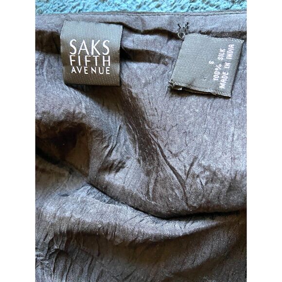 Saks Fifth Avenue 100% Flowy Silk Skirt with Sequins Small Boho - Picture 7 of 7